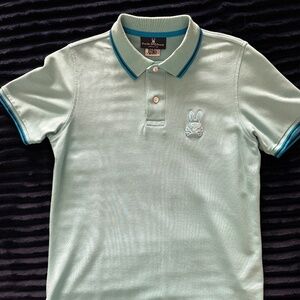 Psycho Bunny Polo Men's Light Blue With Bright Blue And Black Accents
